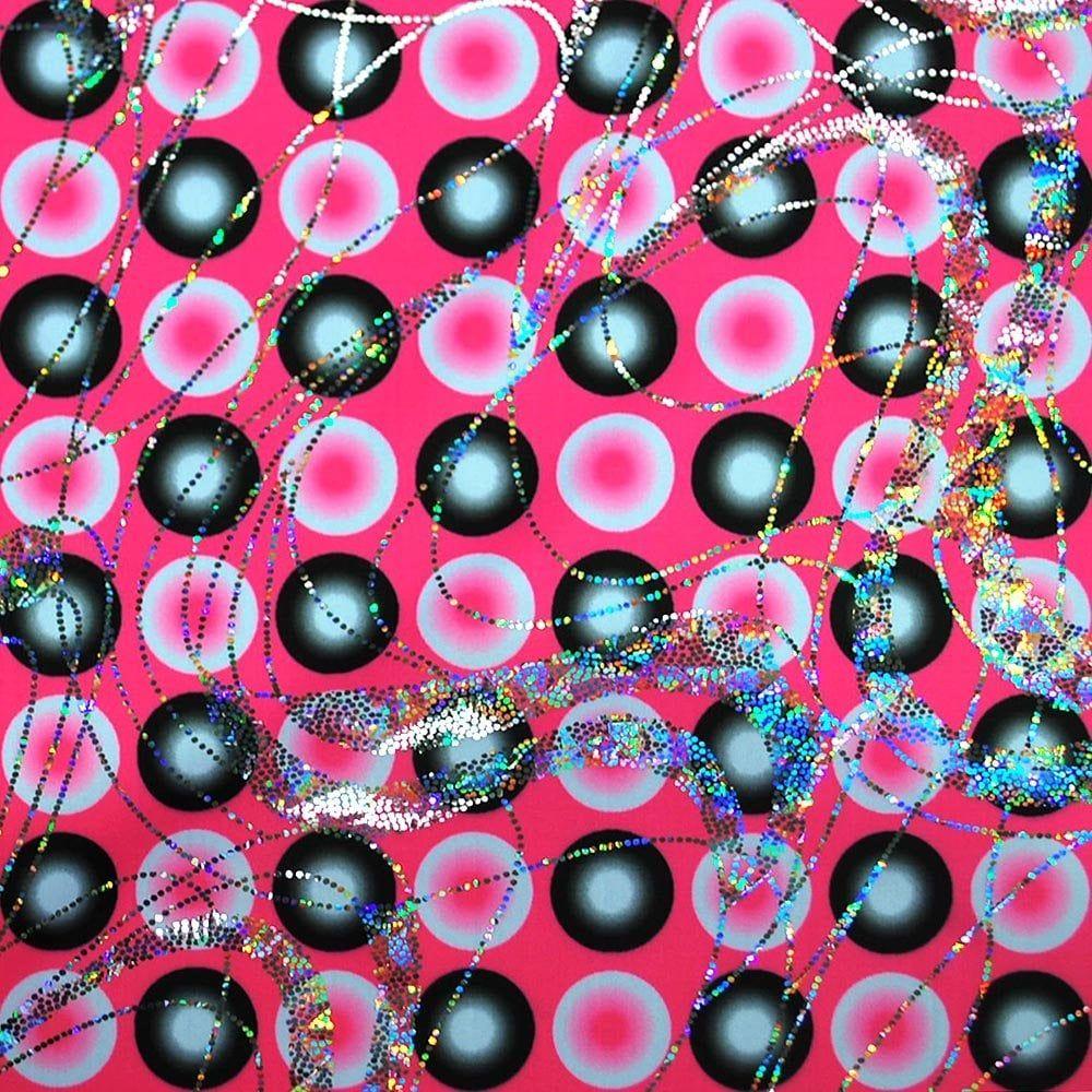Lottery Flo Pink & Silver Hologram Twister - Foiled Print on Flex