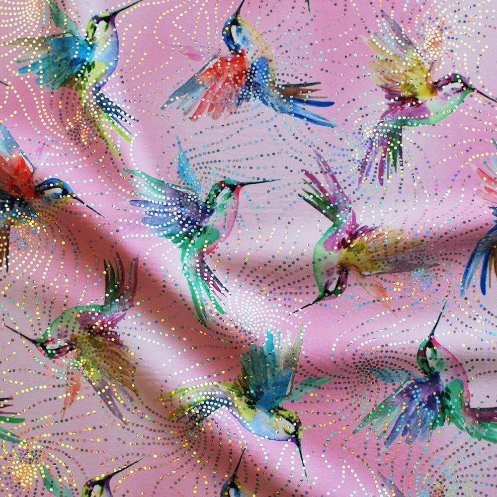 Hummingbird Candy & Silver Hologram Firework - Foiled Print on Flex