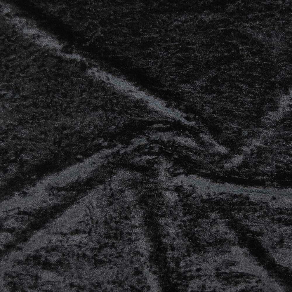 Black Crushed Stretch Velvet - Custom Foiled