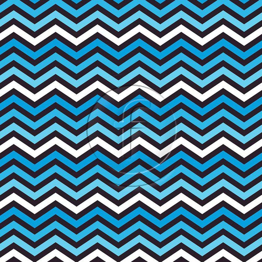Jagger Fluorescent Turquoise, Chevron Printed Stretch Fabric: Blue
