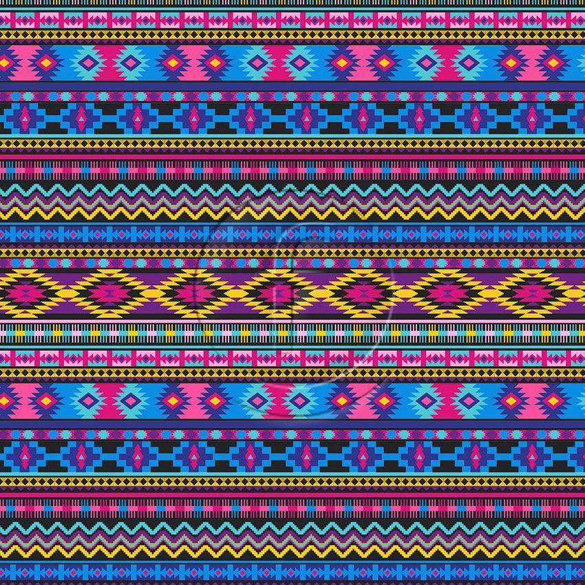 Aztec Stripe Purple, Striped, Tribal Scalable Stretch Fabric